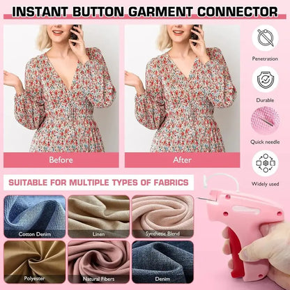 QIAWI™Quick Stitch Clothing Repair Kit – Includes 1000 Stitches & 100 Free Glow Buttons