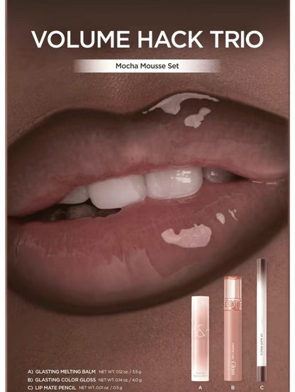 👄Final 3 hours 75% off:LIP VOLUME HACK TRIO (3 Shades, Lip Mate Pencil & Melting Balm & Color Gloss)